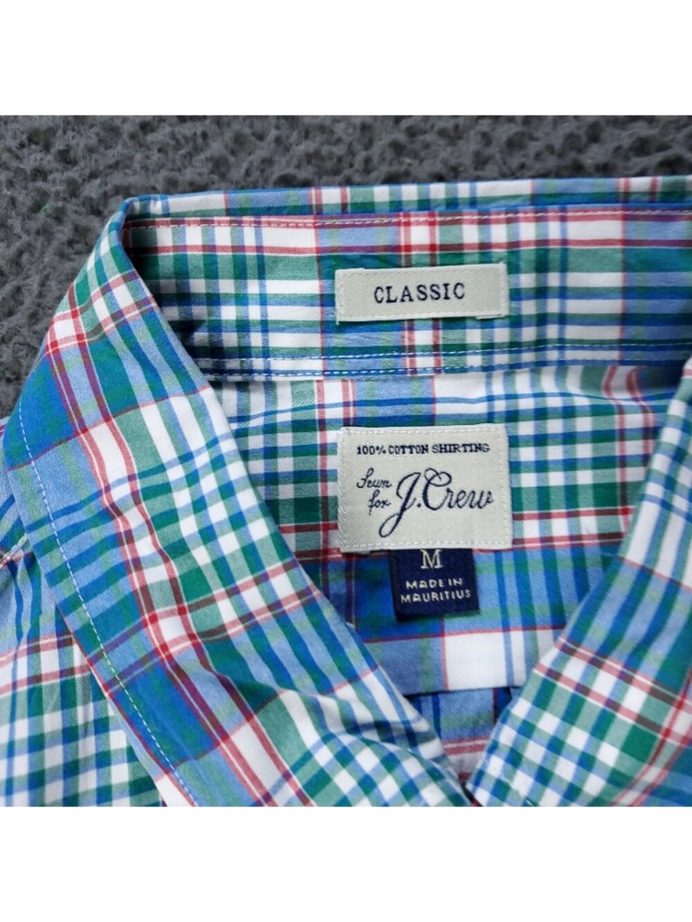 J. Crew Button Shirt Mens M Medium Long Sleeve Plaid Blue Cotton Classic Casual